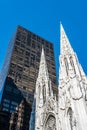 Low angle view of St Patrick Cathedral of New York City