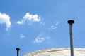 Low angle view stainless steel domestic chimney.