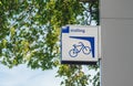 Low angle view of Stalling sign parking bicycle