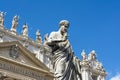 Low angle view of the statue of St. Peter in St. Peter`s Square, Vatican City Royalty Free Stock Photo