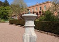 Low angle view of a sundial in the grounds of an English stately home