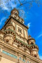 Low angle view of tower in Spanish Plaza, Seville, Spain Royalty Free Stock Photo