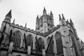 A low angle view of Bath Catherdral on Orange Grove