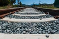 Low angle view of a train track Royalty Free Stock Photo