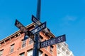 Typical building and street name sign in New York