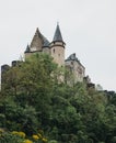 Low angle view of Vianden Castle, Luxembourg Royalty Free Stock Photo