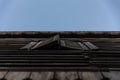 Low-angle view of a window shutter found on one of the buildings in the old city of Aleppo, Syria Royalty Free Stock Photo