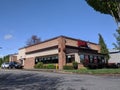Low angle of a Wendy`s fast food restaurant on a sunny day