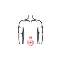low back , pain icon. Element of health care for mobile concept and web apps icon. Thin line icon for website design and Royalty Free Stock Photo