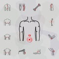 low back , pain icon. Universal set of plastic surgery, epilation for website design and development, app development Royalty Free Stock Photo