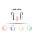 Low back , pain multi color icon. Simple thin line, outline vector of plastic, surgery, epilation icons for ui and ux, website or Royalty Free Stock Photo