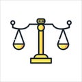 Law Balanced Scale Color Illustration Design