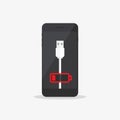 Low Battery Charge Phone Flat Icon