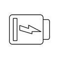Low battery, charging icon. Simple line, outline vector electro power icons for ui and ux, website or mobile application Royalty Free Stock Photo