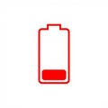Low Battery Icon Red Outline Royalty Free Stock Photo