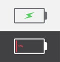 Low Battery icon set. Charge indicator icon. Level battery energy. Vector illustration Royalty Free Stock Photo