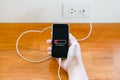 Low Battery Phone in Charge Royalty Free Stock Photo