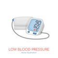 Low blood pressure. Cartoon image in a trendy style.