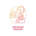 Low blood pressure red gradient concept icon