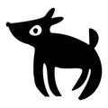 Low brow doodle of cute dog. Vector scandi folk art of companion pet.