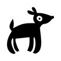 Low brow doodle of cute dog. Vector scandi folk art of companion pet.