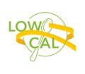 Low Cal icon - plate, spoon and measuring tape