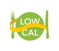 Low Cal -plate with fork, knife and measuring tape