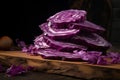 Low-calorie Chopped red cabbage slice diet. Generate Ai