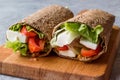 Low Calorie Diet Wrap with Cheese, Tomatoes and Salad. Royalty Free Stock Photo