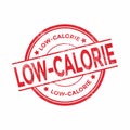Low-calorie red grunge stamp.