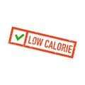 Low-calorie rubber vector stamp on white background