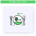 Low carb diet line icon. Editable illustration