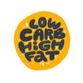 Low carb high fat black collage lettering