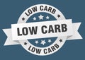 low carb round ribbon isolated label. low carb sign.