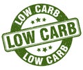 low carb stamp. low carb label. round grunge sign