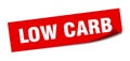 low carb sticker. square isolated label sign. peeler