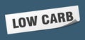 low carb sticker. low carb square isolated sign.