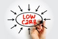 Low Carb text with arrows, concept for presentations and reports Royalty Free Stock Photo