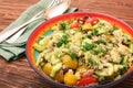 Low carbs Tuna Avocado Salad in glass bowl. Royalty Free Stock Photo