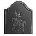 Low cast iron fire plate with knight image Royalty Free Stock Photo