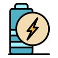 Low charge battery icon color outline vector Royalty Free Stock Photo