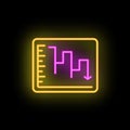 Low chart icon neon vector Royalty Free Stock Photo