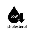 Low cholesterol icon. Symptoms of Metabolic Syndrome. Low HDL-Cholesterol. heart care cardiology sign. Solid style. Vector