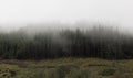 Low clouds cover mountain tops