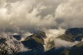 Low clouds floating over t he mountains in the eastern Andean range of Colombia Royalty Free Stock Photo