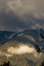 Low clouds floating over t he mountains in the eastern Andean range of Colombia Royalty Free Stock Photo