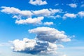 Low clouds and many white clouds in blue sky Royalty Free Stock Photo
