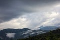 Low clouds mountains. Transfagarasan road. Romania