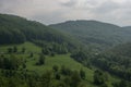 Low clouds over forest in Zlatibor mountain area Royalty Free Stock Photo