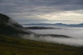 Low clouds over the forests and mountain peaks in Idre Sweden Northern Europe Royalty Free Stock Photo